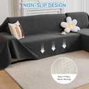 Deep Dream Sectional Couch Covers, 2 Pieces 100% Waterproof L Shaped Sofa Cover, Non Slip Couch Cover for Dogs Cats Washable, Pet Friendly Sofa Slipcovers Furniture Protector (X-Large, Dark Grey)