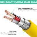25ft 30Amp 125V RV Power Wire Cord Marine Shore Boat L5-30 Yellow 25 Feet Heavy Duty Electrical Power Cable, NEMA L5-30P to NEMA L5-30R