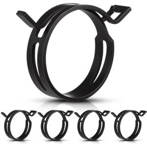 Geelin 5 Pieces Constant Tension Band Hose Clamps Black Fuel Line Clips 12mm Width (37.2mm - 44.5mm)