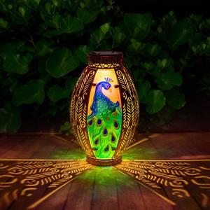 Peacock Solar Lantern Outdoor Lights, Hanging Solar Lanterns Waterproof Lamp Tasktop Garden Porch Yard Decor, Birthday Gifts Light for Women Mom Grandma