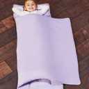 EVERYDAY KIDS Nap Mat with Removable Pillow - Lavender - Carry Handle with Straps Closure, Rollup Design, Soft Microfiber for Preschool, Daycare, Travel Sleeping Bag - Ages 3-6 Years (Purple)