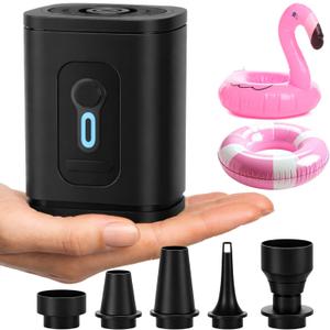 TIALLY Portable Air Pump for Inflatables - Fast Inflation Mini Electric Air Pump with Long-Lasting Rechargeable Battery for Pool Floats, Air Mattress, Boats, Inflatable Toys & Cushions (Small)