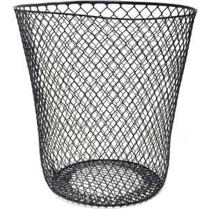 Essentials Wire Mesh Waste Basket (Black)