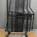 keomaisyto Garden Tool Organizer with Heavy Duty Wheels for Garage - with 2 Baskets, Large Yard Tool Organizer and Storage Holder, Utility Garden Tool Rack for/Shed/Garage/Yard/Basement/Lawn