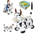 HotMax Bouncy Cow Hopping Toy, Removable Inflatable Plush Bouncing Horse for Toddlers, Outdoor Ride on Bouncy Farm Animals, Birthday Gift for 18 Months 2 3 4 Year Old Boy or Girl