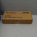 Forbena White and Gold Bathroom Counter Organizer, 2 Tier Makeup Vanity Organizer Countertop, Bathroom Sink Skincare Shelf Tray Organizers and Storage for Perfumes, Lotions, Kitchen Coffee Bar Decor