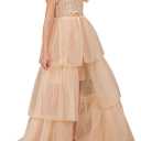 GRACE KARIN Girls Dresses Sequin Party Formal Pageant Dress Tween Girl Birthday Tulle Prom Princess Maxi Dress Size 12-14 Years, Rose Gold