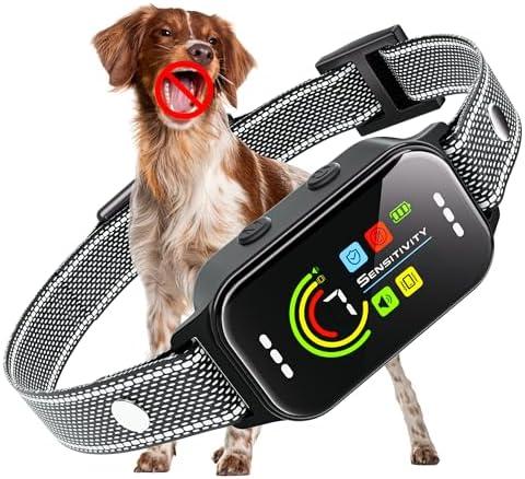 JEUJE Dog Bark Collar,Bark Collar for Large Medium Small Dogs 8-120lbs, AUTO Barking Collar, Bark Training Collar with 7-Level Sensitivity + 5 Safety Modes Humane Training System
