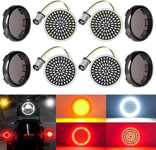 Benlari 1157 LED Turn Signals Front Rear 81 LED Lights Super Bright 1156 Bulbs Lens Kit 1986-2024 Compatible for Harley Davidson Touring Dyna Softail Sportster Street Glide Road Glide Iron 883 1200