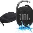 JBL Clip 4 Waterproof Portable Bluetooth Speaker Bundle with Megen Protective Hardshell Case (Black)