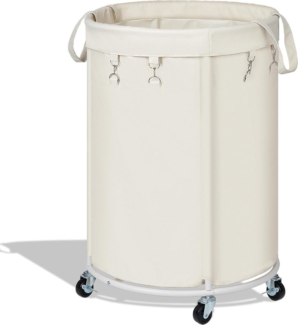 150L Large Capacity Rolling Laundry Basket Hamper with Wheels, Clothes hamper and Removable Bag for Home, Laundry Room, Bedroom, Bathroom, Apartment, Dorm, 20.67 x 20.67 x 30.31 inches