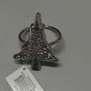 DII Christmas Thanksgiving Holiday Tabletop Dcor Collection Decorative Napkin Ring Holder Set, 2" Diameter, Silver Christmas Tree, 6 Piece