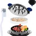 Chicken Shredder Tool Twist Meat Shredder Large-Meat Masher for Chicken Breast Ground Beef Pork with Up-grated Stainless Steel Spikes Kitchen Gadgets Essentials (Blue&Black)