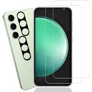 [2+2 Pack Tempered Glass Film For Samsung Galaxy S24 FE 5G Screen Protector 2-Pack with Camera Lens Protector 2-Pack