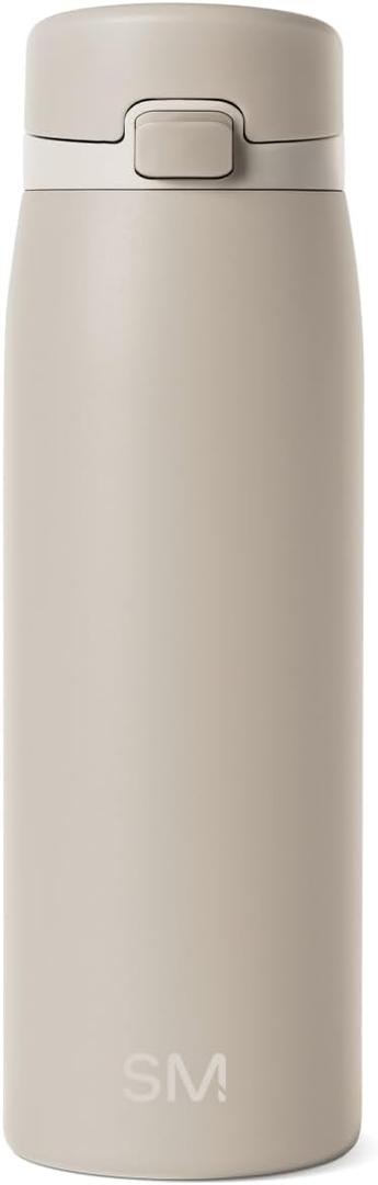 Simple Modern Sidekick Travel Coffee Mug | Ceramic-Lined Insulated Stainless Steel Tumbler | Leak-Proof and Cup Holder Friendly | 16oz, Almond Birch Mix