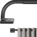 Curtain Rods for Windows 36 to 60 inch, 5/8" Blackout Wrap Around Curtain Rod Telescoping Adjustable for Sliding Door Bedroom Kitchen RV, Black (36"-63")