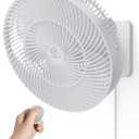 12 Inch Oscillating Wall Mount Fan with Remote & Timer, 4-Speed Quiet Indoor Bathroom/RV Fan, 90°Rotation,Adjustable Tilt,8.2ft Cord for Bedroom&Home Cooling, AC Fan for Corner,Garage,Easy Mount/Clean, White