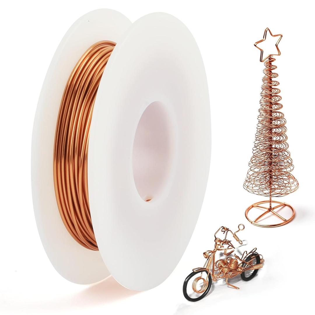 Copper Wire, 18 Gauge 60 FT 99.9% Pure Copper Wire for Jewelry Making, Electroculture, Gardening, Beading, Plants, Crafts, Science Projects, DIY Artwork