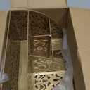 EasyPAG Pen Holder Desk Organizer with Drawer Pencil Cup for Desk 6 Compartments Metal Office Caddy Storage with Sticky Notes Holder for School Home Office, Gold