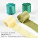 Pretty Jolly Blue Green Silk Satin Ribbon for Flower Bouquet 4 Rolls 1 Inch x 5Yd Handmade Frayed Fabric Ribbons for Gift Wrapping,Crafts,Baby Shower,Wedding Invitations,Hair Bows and Holiday Decor