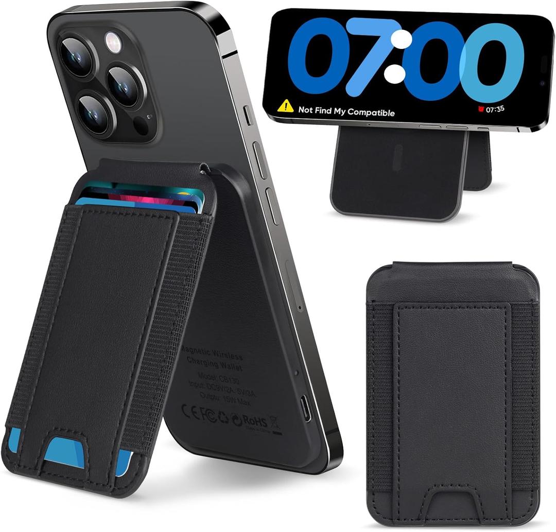 for Magsafe Wallet, 180 Adjustable Phone Grip & Card Holder, Strongest Magnetic Wallet for iPhone 17/16/15/14/13/12 Series, Holds 6+ Cards, Hidden Slot, RFID Blocking with Adjustable Stand