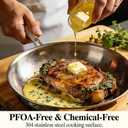 Stainless Steel Frying Pan Set with Lid, Umite Chef 3Pcs Skillet Set (Includes 8",10",12") - 5 Ply Stainless Clad - Heavy Duty & Professional Cookware Set, Fast & Even Heat, Dishwasher and Oven Safe