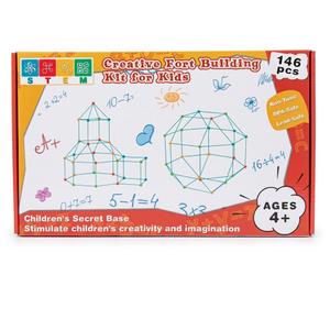 V-Opitos 146 Pack Fort Building Kits for Kids Age 4, 5, 6, 7, 8+ Years Old, Creative STEM Building Toys for DIY Castles, Tunnels, Play Tent, Ideal Christmas, Birthday Gifts for Boys & Girls