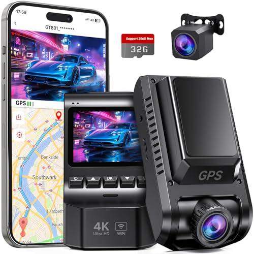 Ecomoment Dash Cam Front and Rear, 4k+1080P Dual Dash Camera for Cars