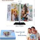 ZEEYUAN Rotating Acrylic Photo Frame DIY Multiple Picture Frame 5 Double Sides/Insert 10 Pcs of 4x6 Inch Photos,360 Rotation Windmill Picture Frame Desktop Photo Display