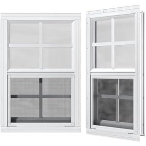 WRISIN 2 Pack Shed Windows 24" x 36" H Flush Mount, White Household Windows for Playhouses, Barns, Chicken Coop