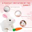 Realistic Bunny Toy - Interactive Plush Rabbit with Sounds and Movements Animated Walking Wiggle Ears Twitch Nose - Easter Gift for Kids (Brown)