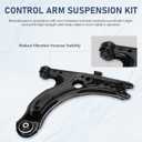 Front Lower Control Arms Driver and Passenger Side Fit for 1999-2006 for Volkswagen for Golf 1998-2010 for Beetle 1999-2005 for Jetta K640176-4pc Set