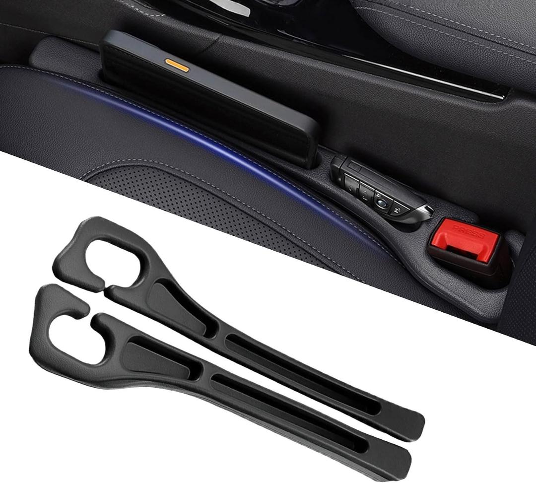 Car Seat Gap Filler, Car Seat Crevice Blocker Stop Things from Dropping, Universal Fit Soft Foam Car Seat Gap Plug to Fill for SUV Truck Sedan (Black)