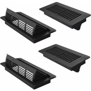 Air Vent Deflectors 4 Pack, Vent Cover 4x10 inch, Adjustable air Vent Covers for Home Floor, Black Floor Register Use for Sidewall, Home, Office or Ceiling Black