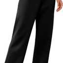 Women's Fleece Lined Sweatpants High Waisted Drawstring Cozy Baggy Straight Leg Pants with Pockets (Black) 