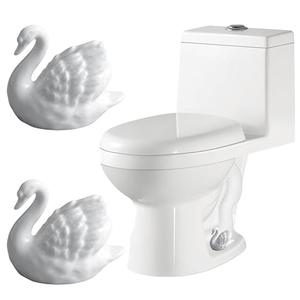 QZAVIRE Toilet Bolt Caps Decorative Elegant Swan Ceramic Decorative Toilet Bolt Covers Caps, Toilet Bolt Covers Decorative Animals For Bathroom (White)