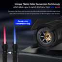 Torch Lighter, Bright Fire Lighter with Safety Lock and Adjustable Red/Blue Flame, Refillable Butane Gas Windproof Jet Flame Cool Lighters, for Candles Campfires BBQ Baking, Camping, Gift