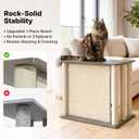 Veehoo Couch Protector from Cat Claws, Couch End Table with Cat Scratch Panel and Scratching Posts, Pet Corner Sofa Side Table Scratcher, Gray, Left