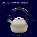 Circulon Enamel on Steel Whistling Induction Teakettle, Tea Kettle for Stovetop with Flip-Up Spout, 2-Quart, Gray