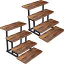 Lily Cupcake Stand for 50 Cupcakes, 2 PACK Wooden Dessert Table Display Set for Wedding Cupcake Tower, Stepped Tiered Tray Stand 4 Tier Risers Display Stands Serving Trays for Party Market Display