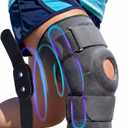 Sparthos Hinged Knee Brace for Larger Legs - Adjustable Stabilizing Support for ACL, MCL, Meniscus Tear, Arthritis - Open Patella - For Men and Women (Plus Size, XXX-Large, Ideal for Thighs 20"-28")