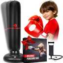 Boxerpoint Inflatable Punching Bag for Kids Ages 3-8 - 63-Inch Freestanding Martial Arts Training Target for Karate, Taekwondo & MMA, Birthday Gift Toy - Boxing Bag