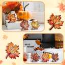 6 Pcs Fall Wooden Leaves Decorations Farmhouse Thanksgiving Table Decor Vintage Harvest Tabletop Decoration Wooden Maple Leaves Centerpiece for Thanksgiving Fall Party (Stylish)