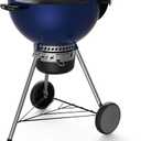 Weber Master-Touch Charcoal Grill, 22-Inch, Deep Ocean Blue Premium Outdoor BBQ Grill with Tuck-Away Lid Holder & OneTouch Cleaning System, PorcelainEnameled Kettle