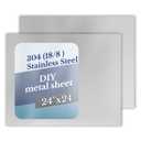2 Pack 304 Stainless Steel Sheets, 24″×24″ 18 Gauge Metal Plate