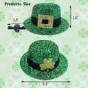 4Pcs Green Irish St. Patrick's Day Dog Hat & Bandana Set with Shamrock Decor, Reversible, Adjustable, Lightweight, All Ages