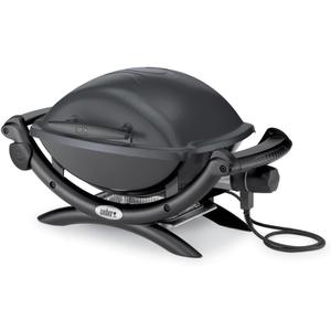 Weber Q1400 Electric Grill, Gray Portable 1560Watt Outdoor Electric BBQ with PorcelainEnameled CastIron Grates Compact Balcony & Patio Grill with Infinite Control Settings