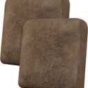 Loveseat Cushion Covers Leather-Look 2PC Stretch Love Seat Slipcover Sets for Living Room Individual Couch Seat Protector, Pet-Friendly, Non-Slip, Easy Fit - Light Brown