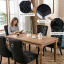 Bellemave Modern Upholstered Dining Chairs Set of 2, 2 Velvet Kitchen Dining Room Chairs with Nailhead Trim for for Living Room, Bedroom,(Black, Wood Legs)
