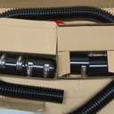 48" Black Stainless Steel Radiator Flexible Coolant Hose Kit With Caps Universal